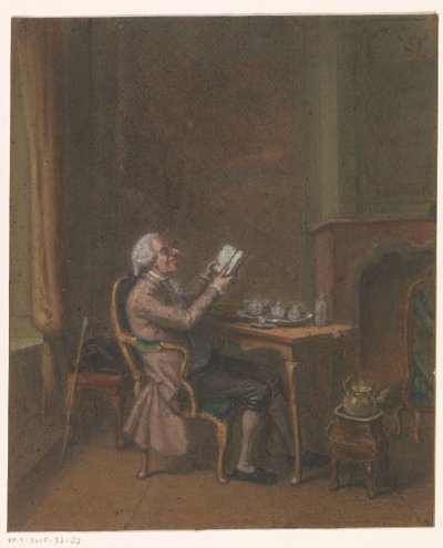 Homme lisant dans un intérieur - Anonymous