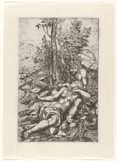 Medoro et Angelica dans un paysage - Anonymous
