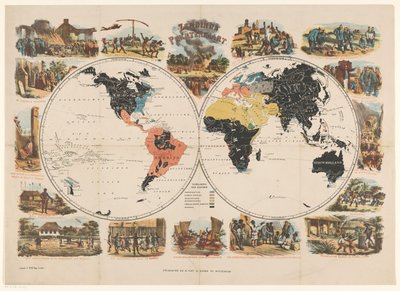 Carte missionnaire et scènes religieuses - Anonymous