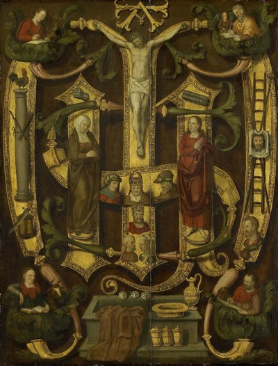 Monogramme du Christ combiné avec les instruments de la Passion - Anonymous