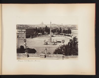 Piazza del Popolo à Rome, avec la basilique Saint-Pierre en arrière-plan - Anonymous