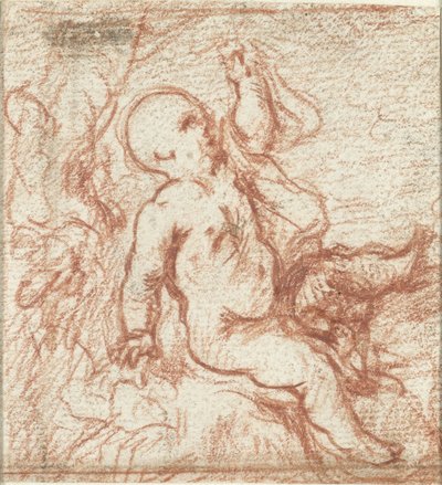 Putto dans un paysage - Anonymous