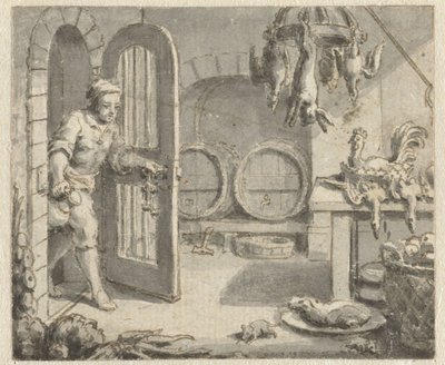 Le rat de ville et le rat des champs (Conception pour des illustrations pour une édition des Fables de Jean de la Fontaine) - Anonymous
