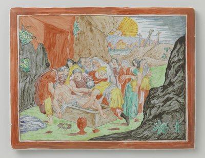 Plaque rectangulaire avec la mise au tombeau du Christ - Anonymous