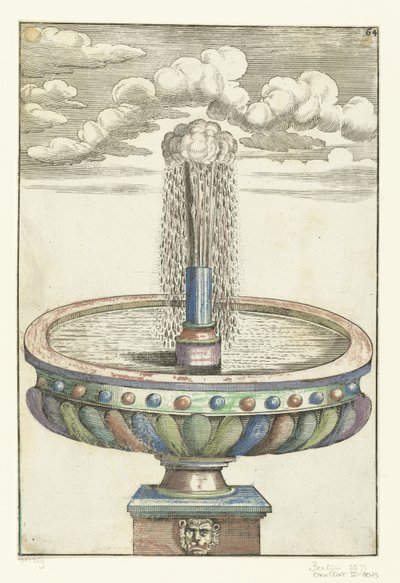 Bassin rond sur piédestal avec tête de lion - Anonymous
