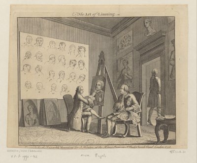 Peintre derrière son chevalet portraiturant un homme - Anonymous