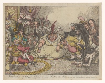 Caricature avec Napoléon et Fox, 1802 Introduction de Citoyen Volpone et sa suite, à Paris - Anonymous