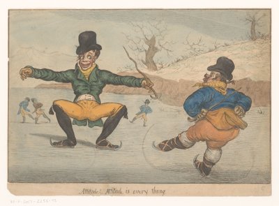 Caricature avec deux patineurs - Anonymous