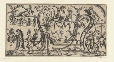 Char de triomphe avec dieu des rivières, tiré par deux satyres - Anonymous