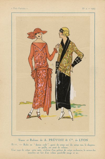 Très Parisien, 1923, No. 2: Tissus et Rubans de A. PRÉVOST & CIE - Anonymous