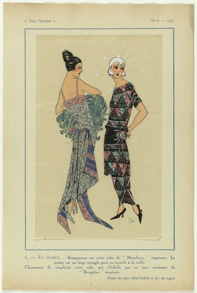Très Parisien, 1923, No 6: 1 - EN SOIRÉE. - Somptueuse est cette robe... - Anonymous