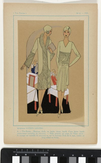 Très Parisien, 1928, No. 8 : Créations LUCIEN LELONG / 6. - TEA-ROOM... - Anonymous