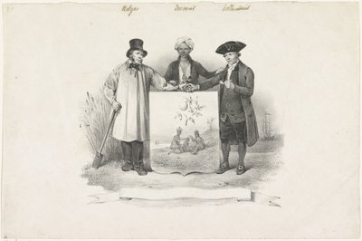 Blason avec Belge, Javanais et Hollandais, 1826 - Anonymous