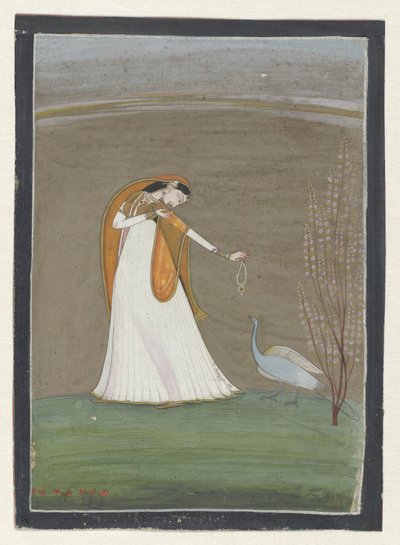 Femme avec un paon - Anonymous