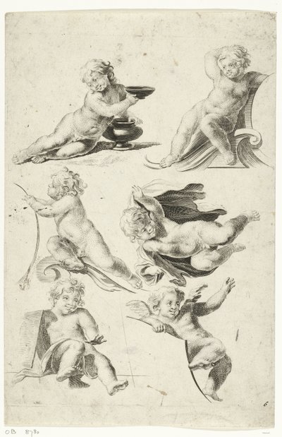 Six putti - Anonymous