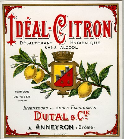 Publicité pour une boisson au citron française appelée idéal-citron (Chromolithographie) - Anonymous Anonymous