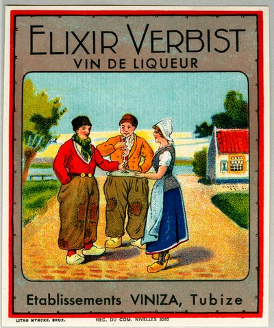 Publicité pour la liqueur Elixir verbist - Anonymous Anonymous