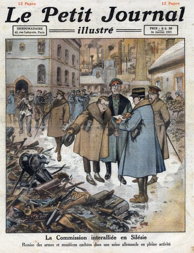 Après la guerre : Soulèvement en Haute-Silésie entre les communautés allemande et polonaise. La Commission interalliée intervient en Silésie et retire les armes des usines allemandes. Illustration tirée de « Le petit journal » - Anonymous Anonymous