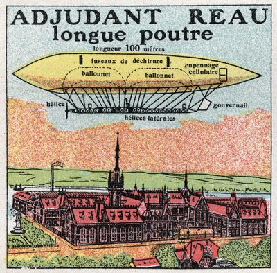 Ballons : Adjudant Réau (Adjudant-Réau) au début du XXe siècle. Illustration anonyme de 1925. Collection privée. - Anonymous Anonymous