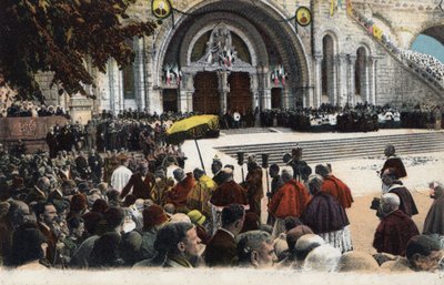 Bénédiction des malades devant le rosaire à Lourdes - Hautes-Pyrénées (65) vers 1900 - Anonymous Anonymous