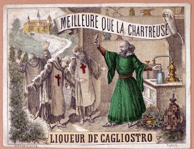 Liqueur Cagliostro fabriquée à partir de la distillation d