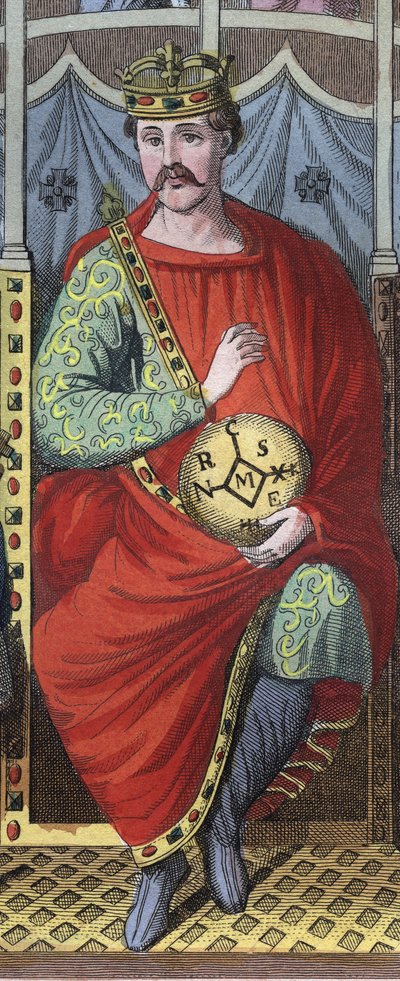 Portrait de Charles II le Chauve (823-877), roi de France - gravure de « Usi e Costumi di Tutti i Popoli dell