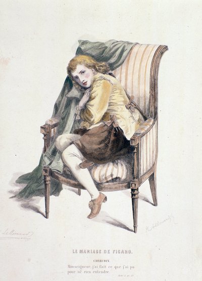 Cherubino personnage dans Le nozze di Figaro, opéra de Mozart (1837) - Anonymous Anonymous