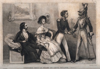Costumes sous le règne de Louis Philippe (1839). Gravure de 1859 dans « Le Monde. Histoire de tous les peuples depuis les temps les plus reculés jusqu