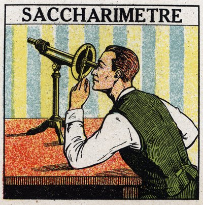 Double réfraction : saccharimètre. Illustration anonyme de 1925. Collection privée. - Anonymous Anonymous
