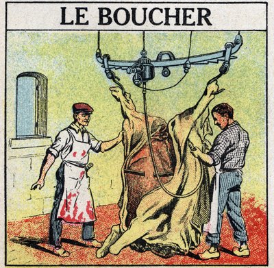 Outils électriques : le boucher. Illustration anonyme de 1925. Collection privée. - Anonymous Anonymous
