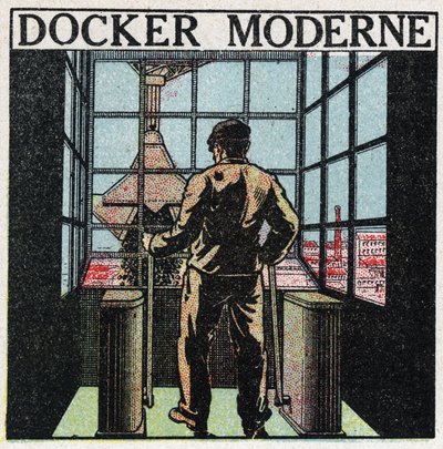 Outils électriques : docker moderne (années 1920). Illustration anonyme de 1925. Collection privée. - Anonymous Anonymous