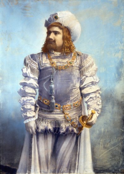 Enrico Caruso (1873-1921), ténor italien dans le rôle de Faust dans le Méphistophélès d
