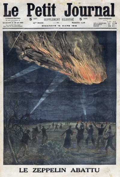 Première Guerre mondiale 1914-1918. Un zeppelin de l