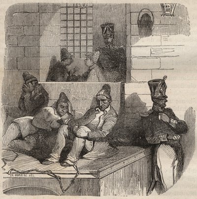 Forçat au repos au bagne de Rochefort au XIXe siècle. Gravure dans « Histoire des bagnes depuis leur création à nos jours » (1877) par Pierre Zaccone (1817-1895) - Anonymous Anonymous