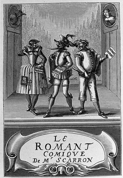 Frontispice du livre «Le Roman Comique» de Paul Scarron (1610-1660), écrivain français. Gravure du 18ème siècle - Anonymous Anonymous