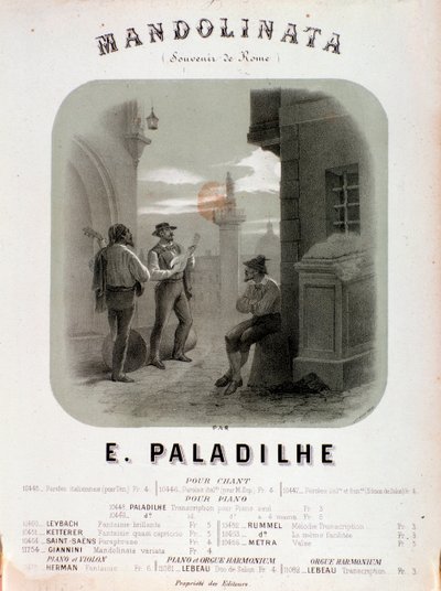 Frontispice de la partition musicale de Mandolibata par E Paladilhe - Anonymous Anonymous