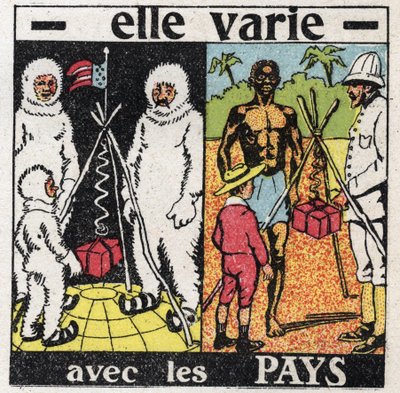 Gravité : elle varie selon les pays. Mesure de la gravité avec un ressort au pôle puis en Équateur. Illustration anonyme de 1925. Collection privée - Anonymous Anonymous