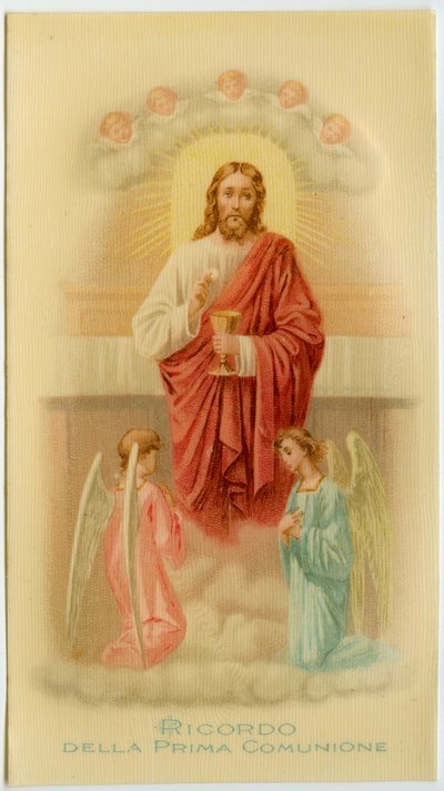 Image sainte : Première Communion, Jésus tenant l