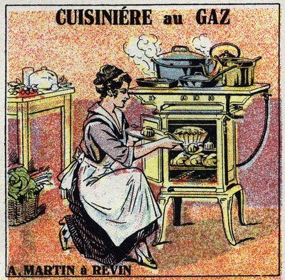 Chauffage domestique : poêle à gaz Arthur Martin. Illustration anonyme de 1925. Collection privée. - Anonymous Anonymous