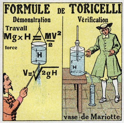 Hydraulique : démonstration et vérification de la formule de Torricelli. Le physicien italien Evangelista Torricelli (1608-1647) a donné une formule pour calculer le débit d