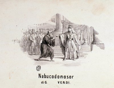 Frontispice illustré de la partition musicale de Nabucco, opéra de Giuseppe Verdi - Anonymous Anonymous