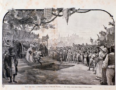 Illustration pour la dernière scène des Maîtres chanteurs de Nuremberg de Wagner, pour la représentation au Teatro alla Scala - Anonymous Anonymous