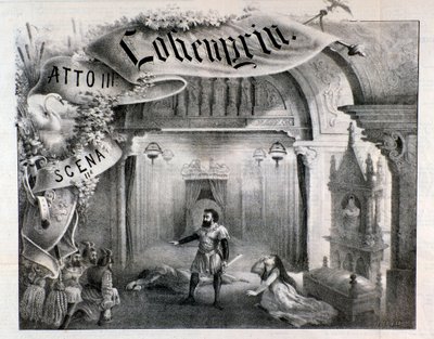 Illustration pour la scène 2, acte III de Lohengrin, opéra de Wagner - Anonymous Anonymous