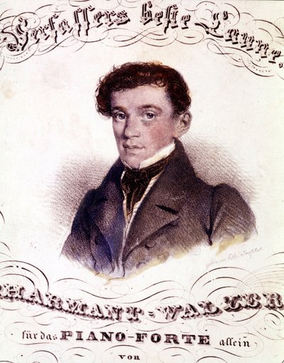 Johann Strauss père (1804-1849). Portrait sur une partition - Anonymous Anonymous