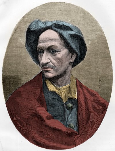 LOUIS DOMINIQUE CARTRIDGE, célèbre bandit français - Le brigand Louis Dominique Garthausen dit Cartouche (1693-1721) - Gravure de 1863 dans « Le Livre Rouge - Histoire De L