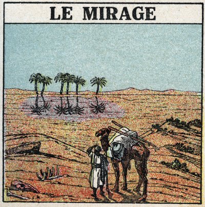 Réfraction de la lumière : mirage. La réfraction atmosphérique donne l