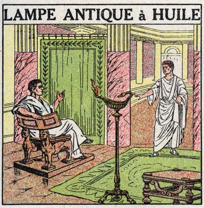 Sources de lumière : lampe à huile utilisée dans l