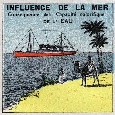 Météorologie : influence de la mer sur le climat. Illustration anonyme de 1925. Collection privée. - Anonymous Anonymous