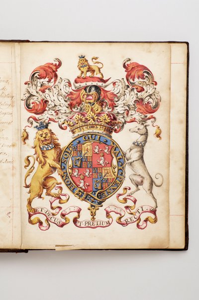 Ordre de la Jarretière : Livre des Statuts ayant appartenu à Charles Fitzroy, duc de Grafton - Manuscrit aquarelle, début 18ème siècle - Anonymous Anonymous