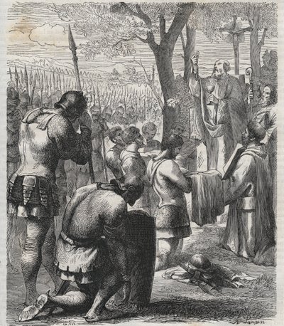 Otto I, empereur du Saint-Empire romain germanique reçoit la communion avant la bataille de Lechfeld (955) - L